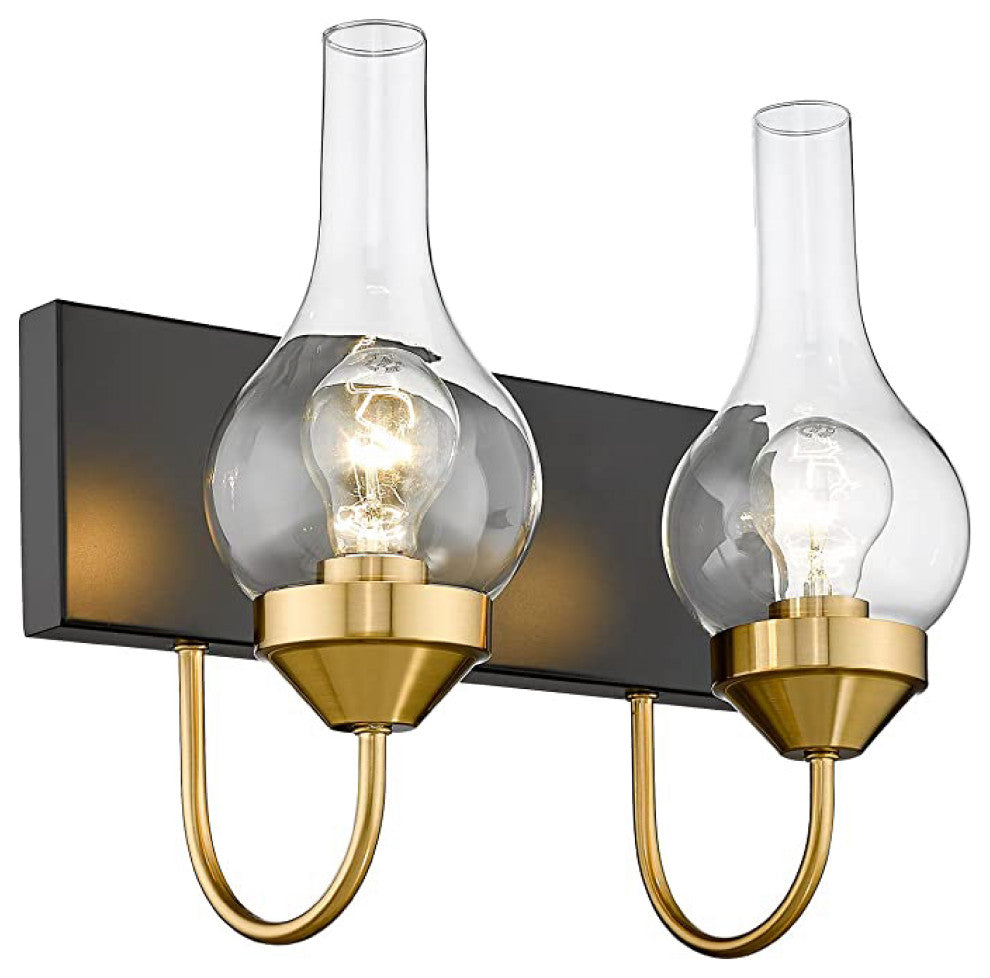 2-Lights farmhouse bathroom vanity Metal bathroom lights over mirror black