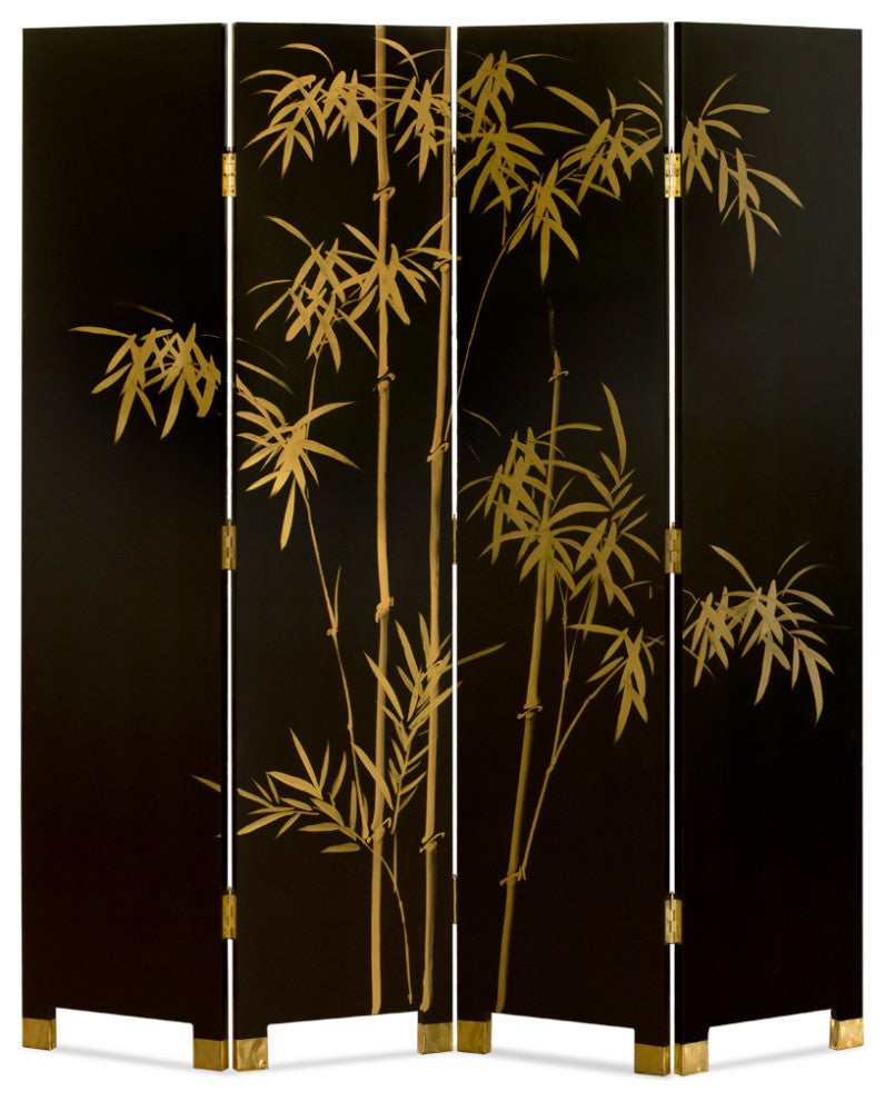 Gold Leaf Koi Fish Asian Floor Screen