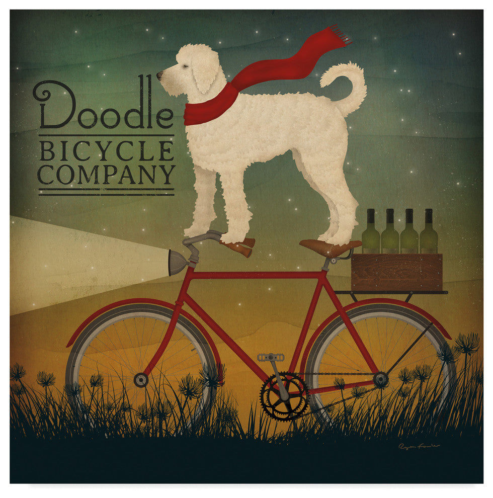 Ryan Fowler 'White Doodle On Bicycle Summer' Canvas Art