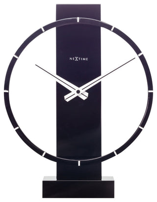 Carl Wooden Table or Wall Clock, 14x10", Black Lacquer