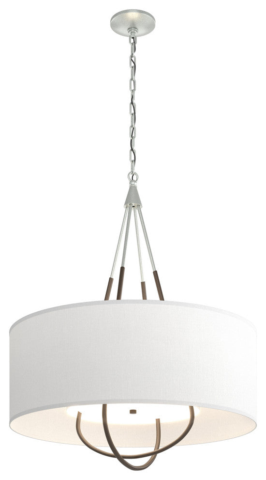 Loop Pendant, Vintage Platinum Finish, Bronze Accents, Natural Anna Shade
