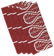 Fern 2, Floral Print Napkin, Coral, Set of 4