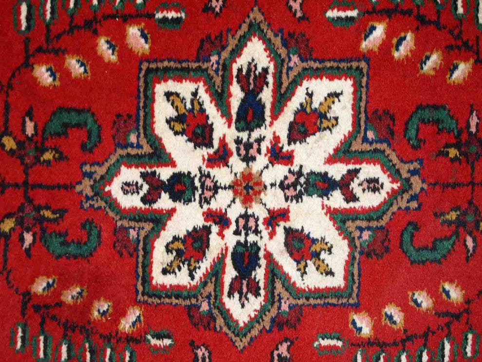 Handmade Vintage Persian Hamadan Rug, 2.2'x4.4', 70cmx136cm 1970s