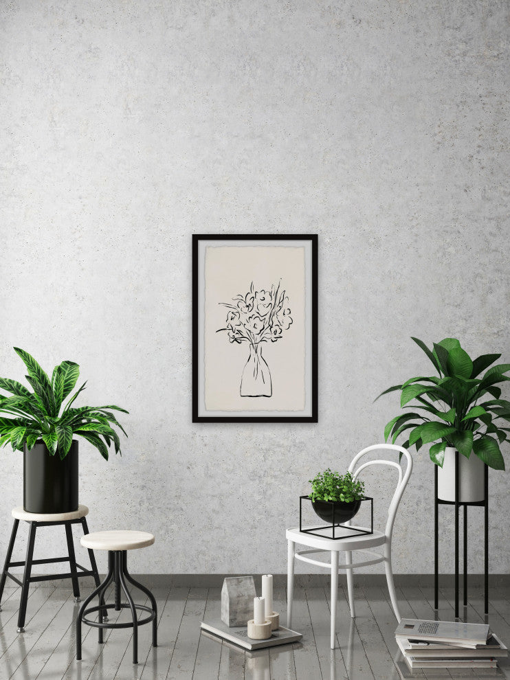 "Vase of Flowers" Framed Painting Print, 30x45