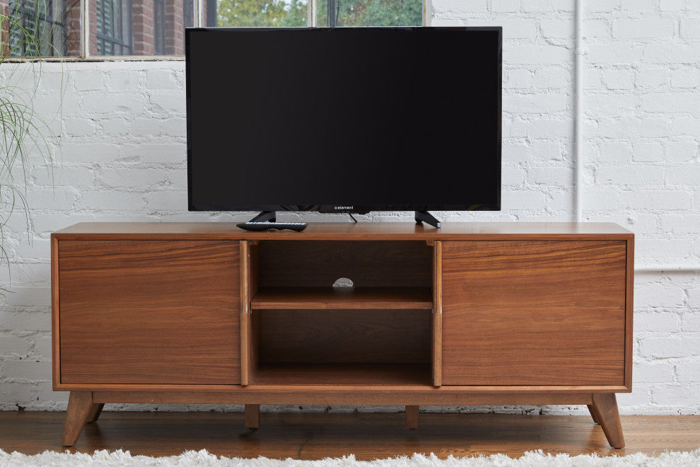 Walnut 3-Section Media Cabinet 63x24