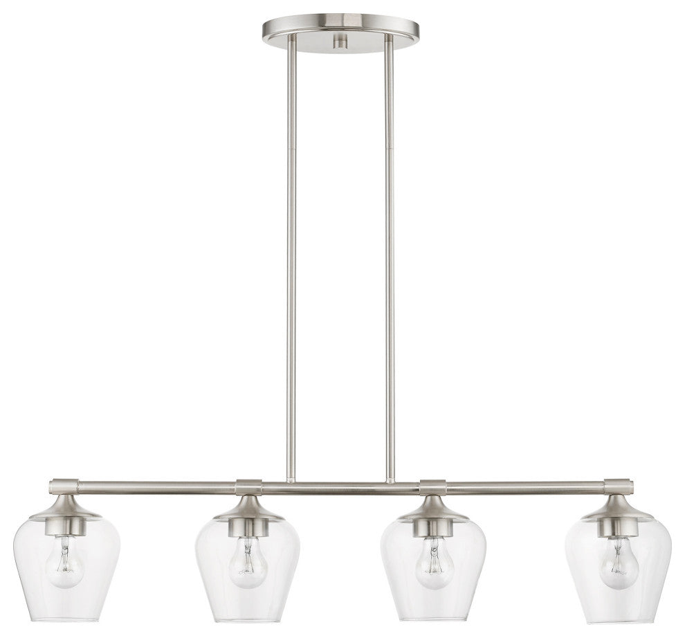Willow 4 Light Brushed Nickel Linear Chandelier