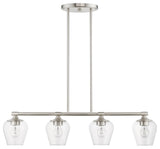 Willow 4 Light Brushed Nickel Linear Chandelier