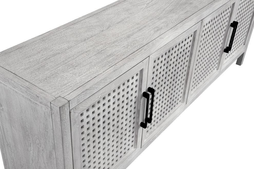 Close-up showing side/edge with lattice door on white background