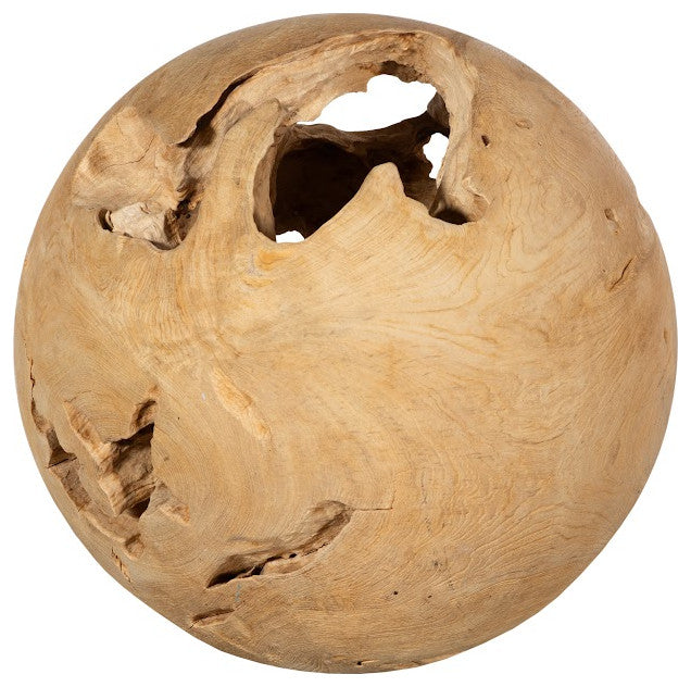 Teak Wood Ball, Medium, Bleached