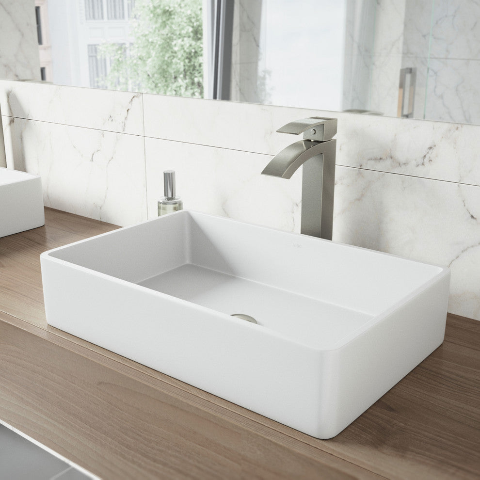 Magnolia 21"L x 14"W MatteStone Vessel Sink and Duris 12"H Faucet Set