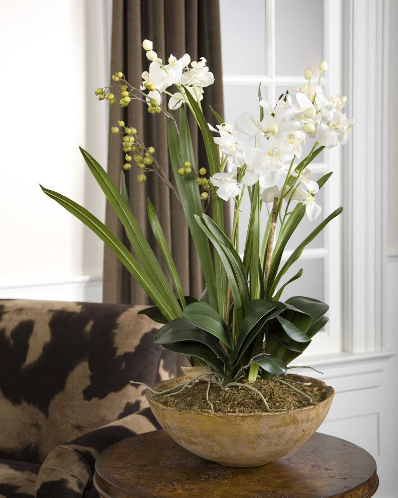 Large White Orchid Faux Floral