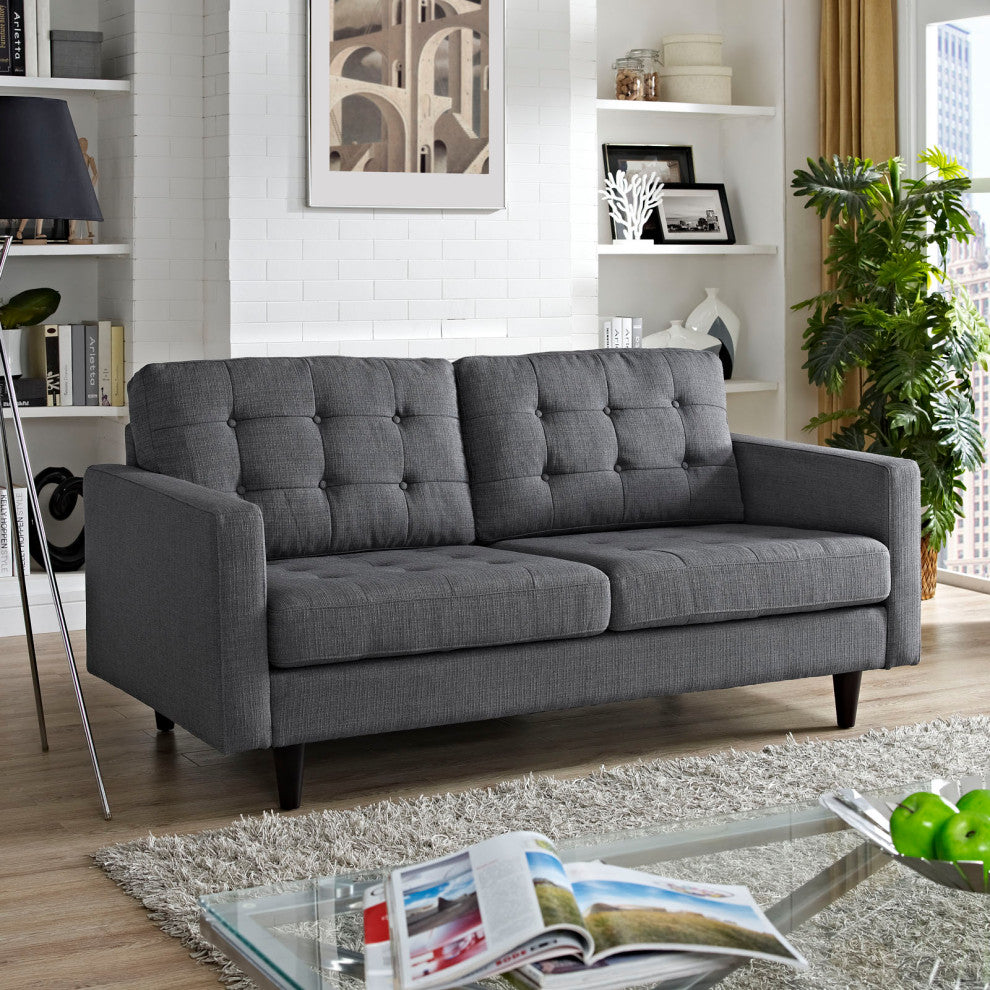 Modway Empress Upholstered Loveseat, Gray