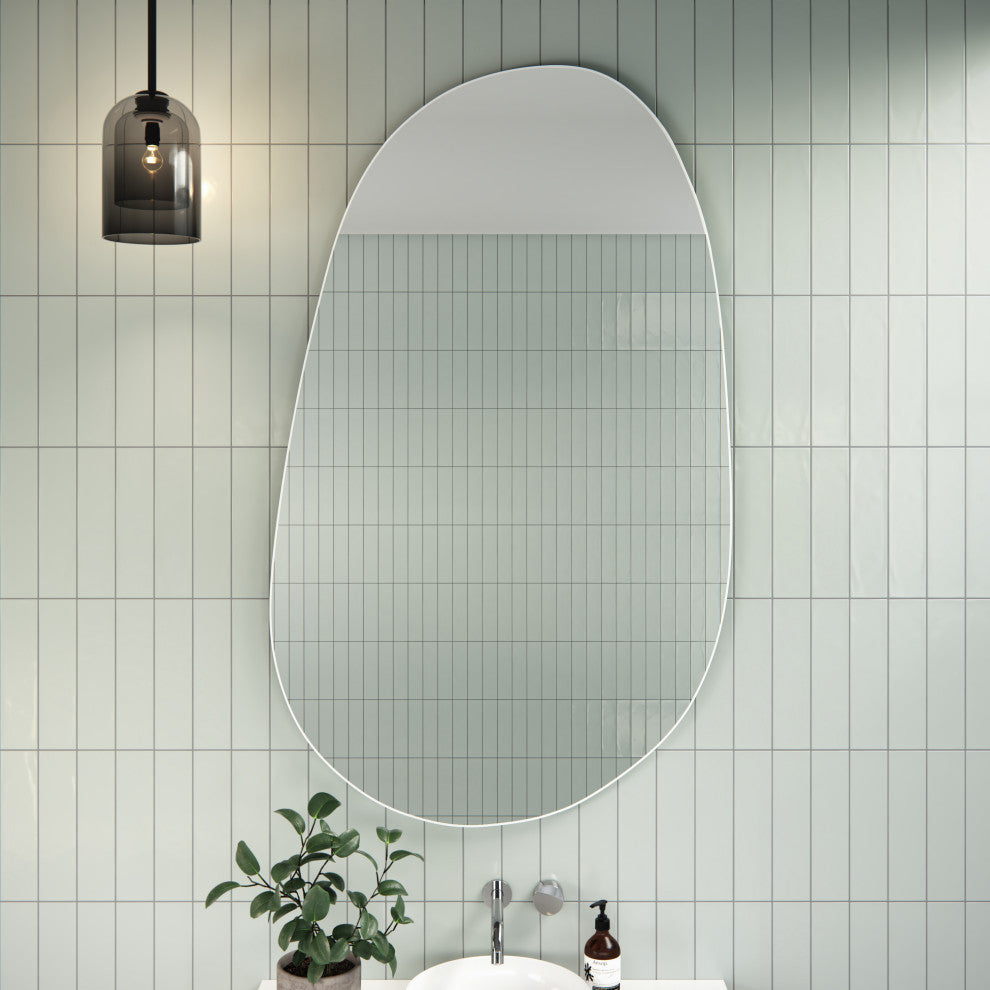 Starla 36 in. x 59 in. Pebble Mirror, White