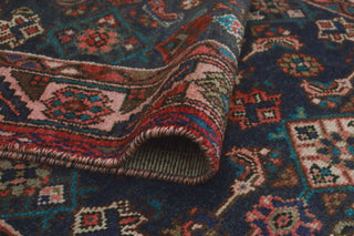Fine Vintage Distressed Galip Red/Navy Runner, 3'5x13'7
