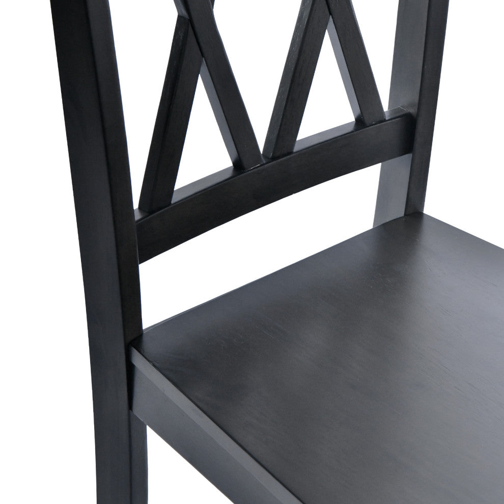 Set of 2 Double-X Wood Counter Stools, Grey
