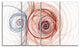 Brown Blue Fractal Illustration, Abstract Canvas Art Print, 48"x28", 4 Panels