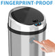 iTouchless 13 Gallon Round Sensor Trash Can with AbsorbX Odor Control System