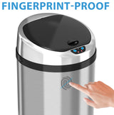 iTouchless 13 Gallon Round Sensor Trash Can with AbsorbX Odor Control System