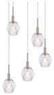 Woodbridge Lighting Jewel 5-Light Cluster Pendant, Satin Nickel