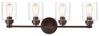 Karson Transitional 4 Light Oil Rubbed Bronze Bath Vanity Fixture 30" Wide
