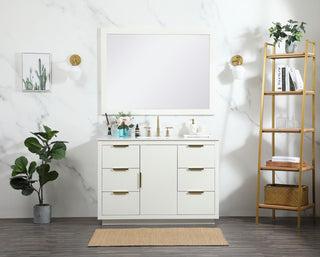 Bethany Single Bathroom Vanity, White, 48"