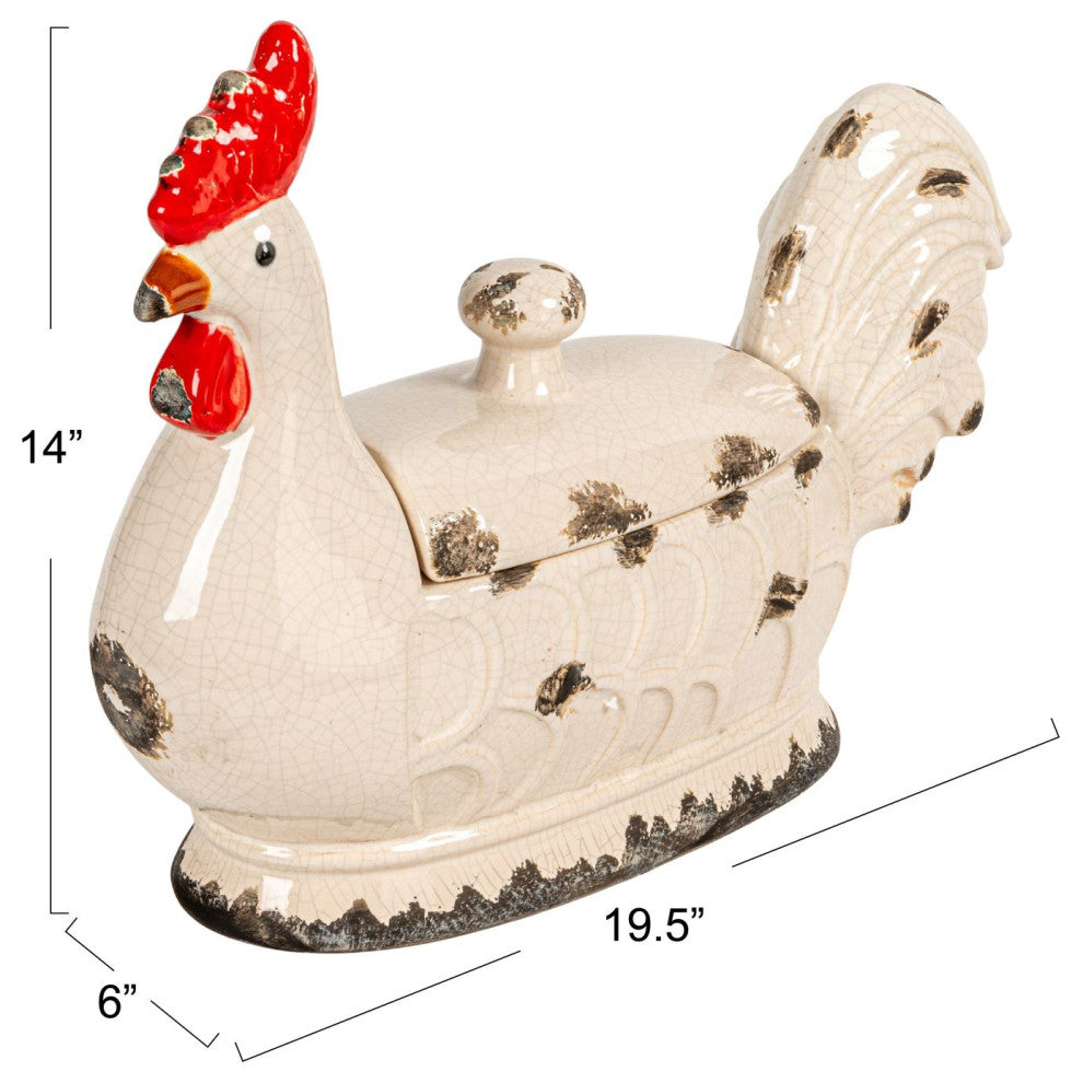 Rooster Container With Lid