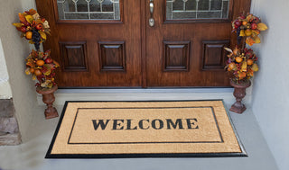 Natural Coir & Rubber Extra Large Doormat 30x60, Picture Frame Welcome