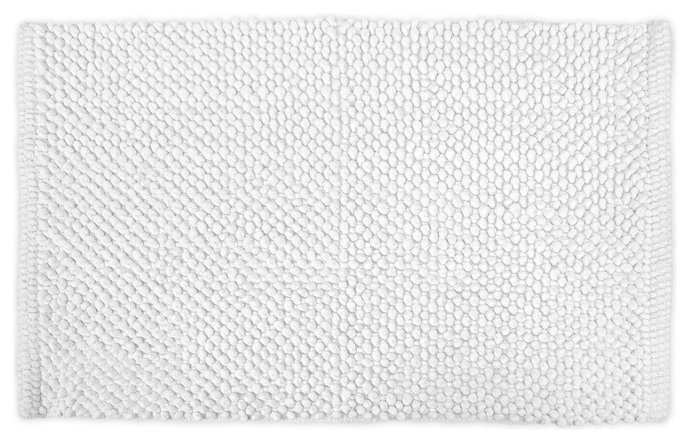White Popcorn Rug, 17"x24"