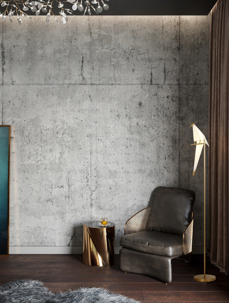 LED Bird Floor Lamp With Gold Carbon Steel Hardware and Plastic Frame