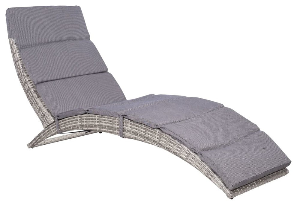 vidaXL Sun Lounger Gray and dark gray