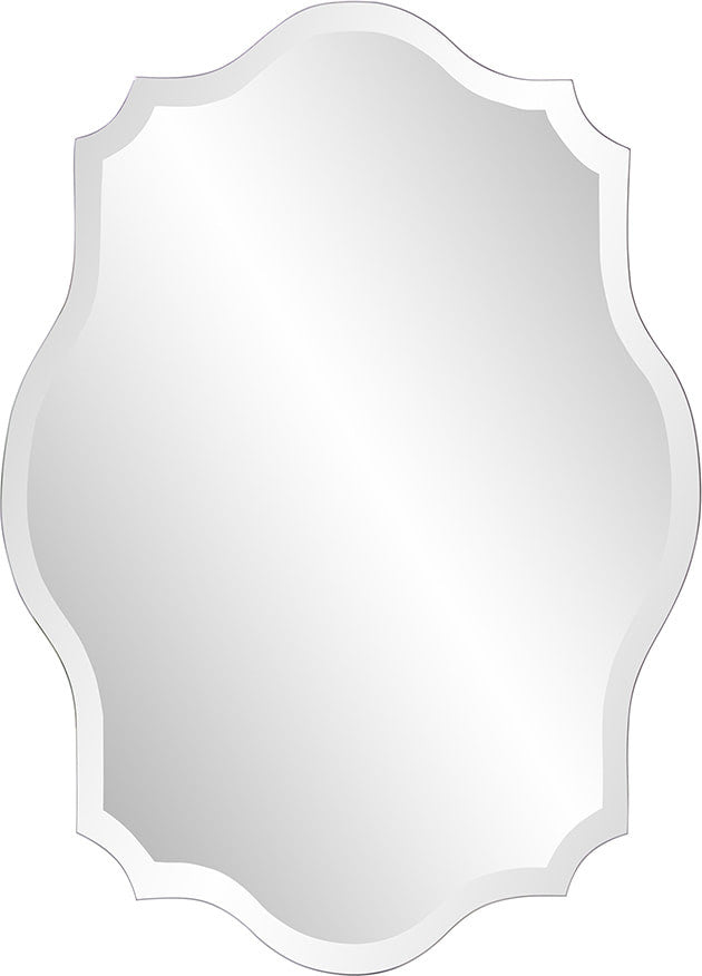 Oblong Scalloped Frameless Mirror