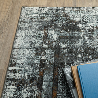 Galion Oriental Distressing Charcoal/Grey Indoor Area Rug, 2'3"x7'6"
