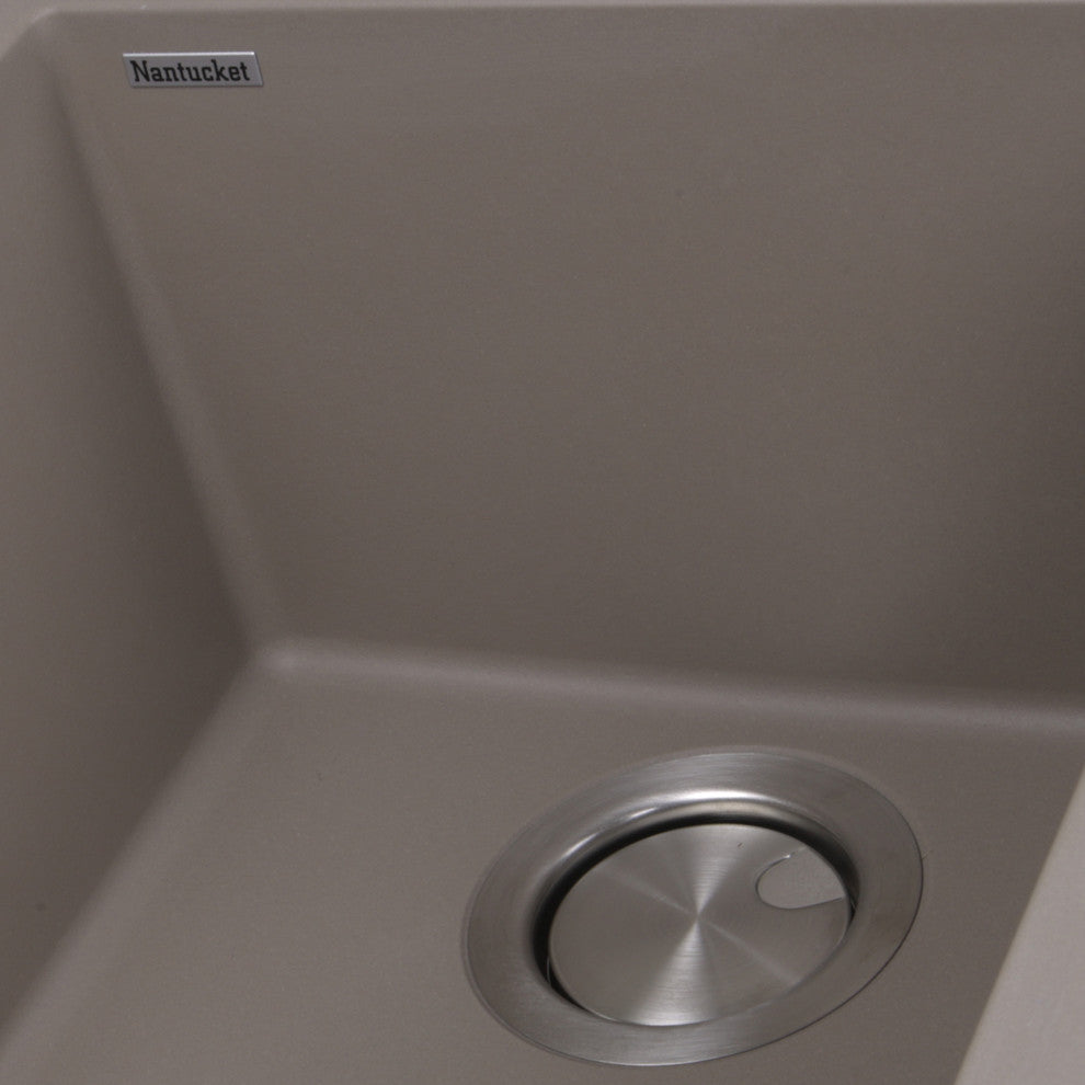 Nantucket Sinks 17" Single Bowl Undermount Granite Composite Bar-Prep Sink, Truf