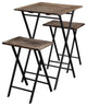 Benzara BM209088 3 Piece Foldable Wood & Metal Dining Set, X Frame Leg