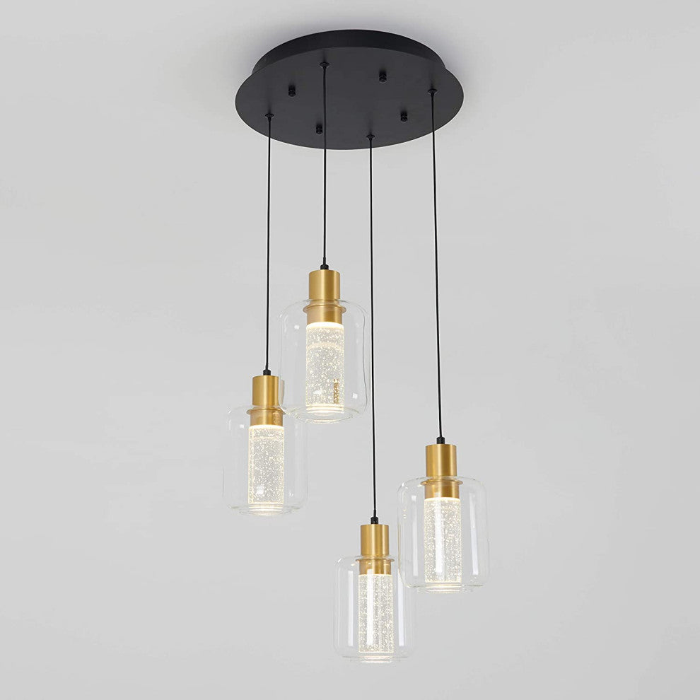 Artika Champagne Globe Integrated LED 4-light Pendant Light Fixture
