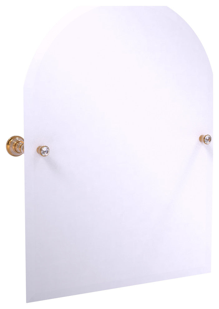 Carolina Crystal Frameless Arch Top Tilt Mirror, Beveled Edge, Brushed Bronze