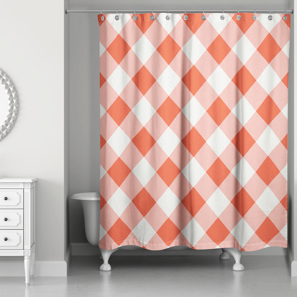 Red Plaid Shower Curtain