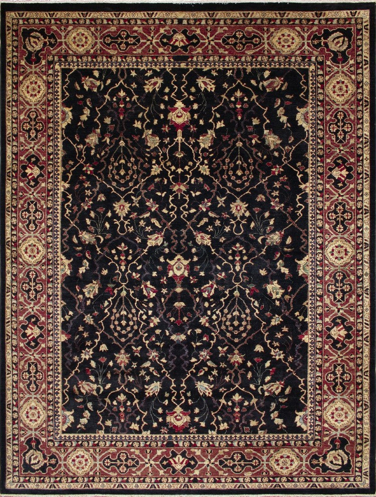 Peshawar Rahul Black/Purple Rug, 9'1x12'0