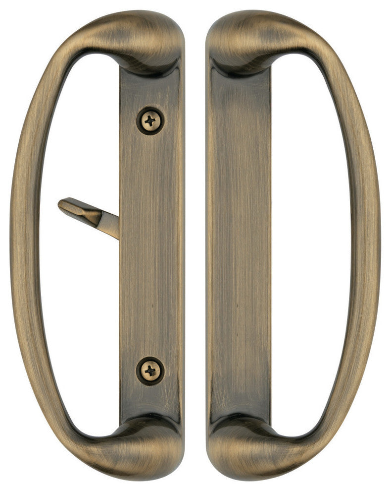 Sonoma Sliding Door Handle With 3-15/16" CTC Screwholes, Antique Brass