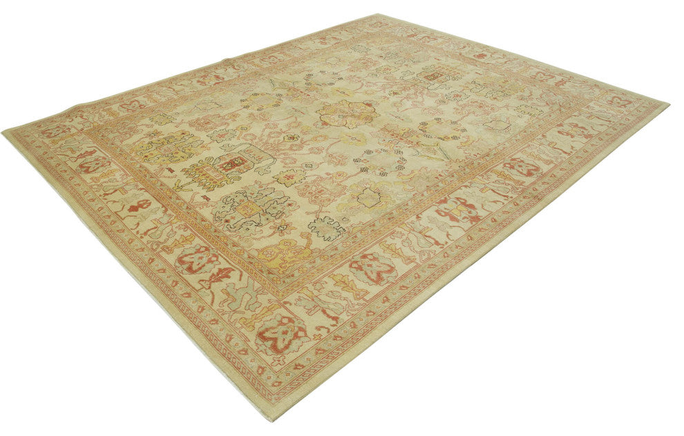 Rug N Carpet - Handwoven Oriental 7' 9" x 9' 8" Pastel Oushak Area Rug