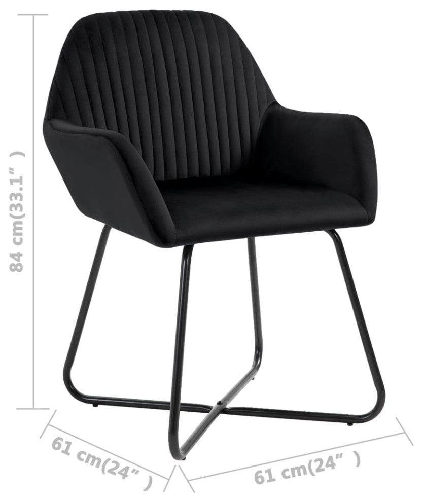 vidaXL Dining Chairs 2 pcs Black Velvet