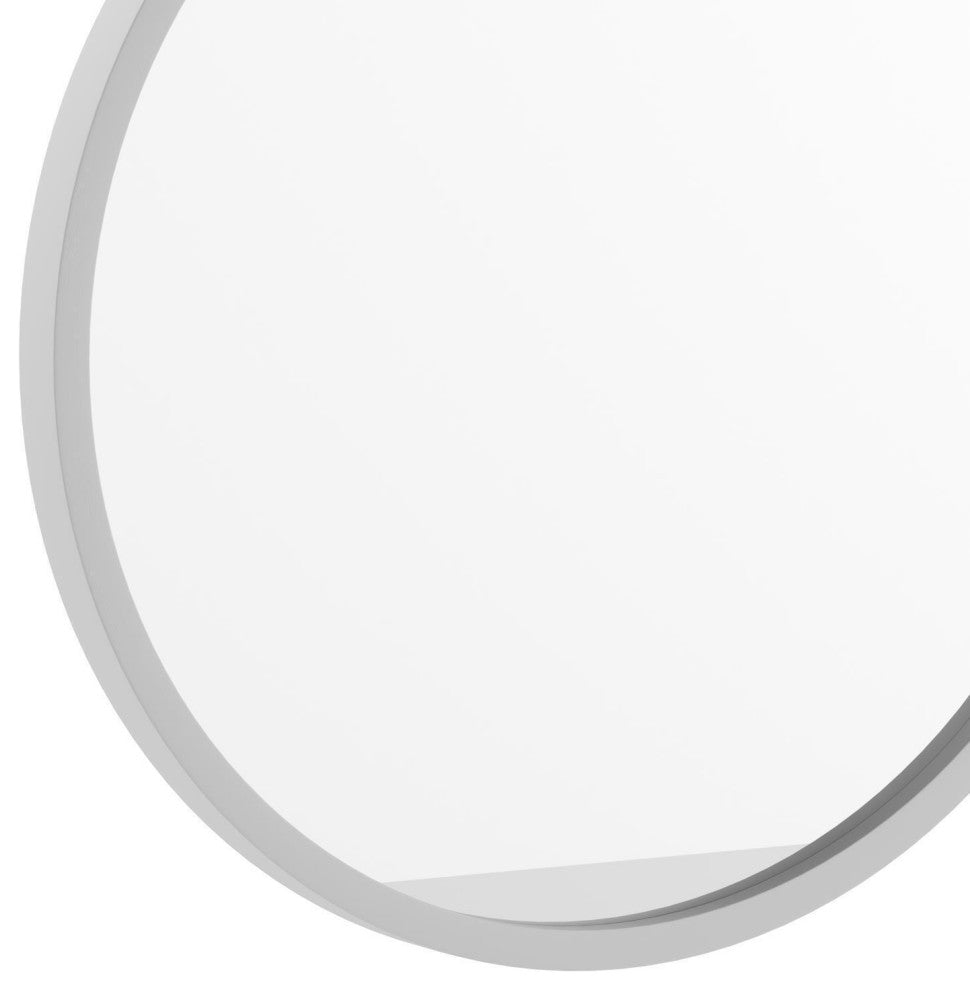 Julianne Round Metal Framed Wall Mirror, Silver, 16"