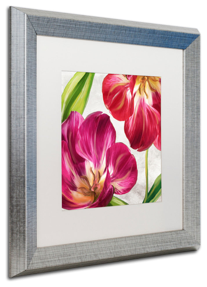 Color Bakery 'Open Arms I' Art, Silver Frame, White Matte, 16"x16"