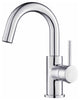 Circular Single Handle High-arc Bathroom Sink Faucet With Drain, Chrome
