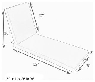 Sunbrella Outdoor Chaise Lounge Cushion, Canvas Navy, 79"Lx25"Wx3"D