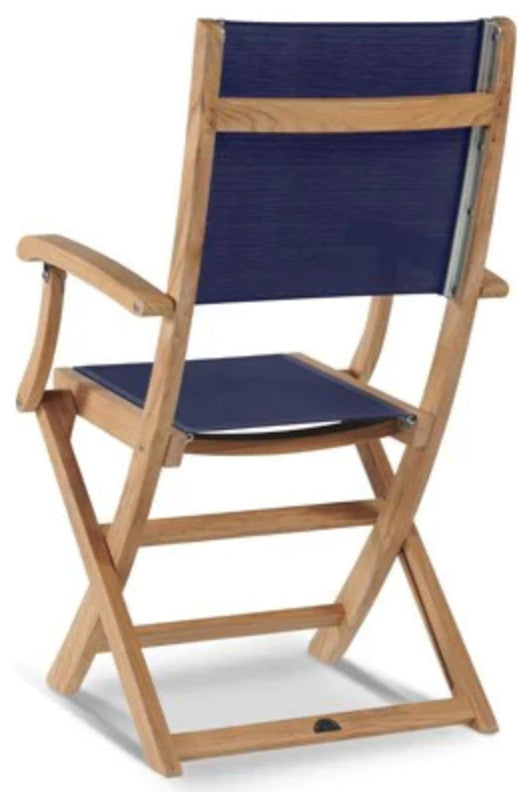 Stella Teak Outdoor Folding Armchair in Blue
