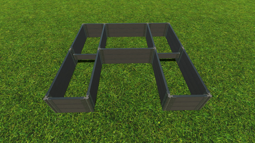 Weathered Wood Walk-In U-Shape Ft. Bragg 8'x8'x16.5" Raised Garden Bed