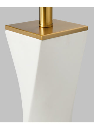 Lagos Table Lamp, White Leather