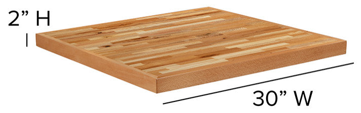 Square Butcher Block Style Table Top, 30"