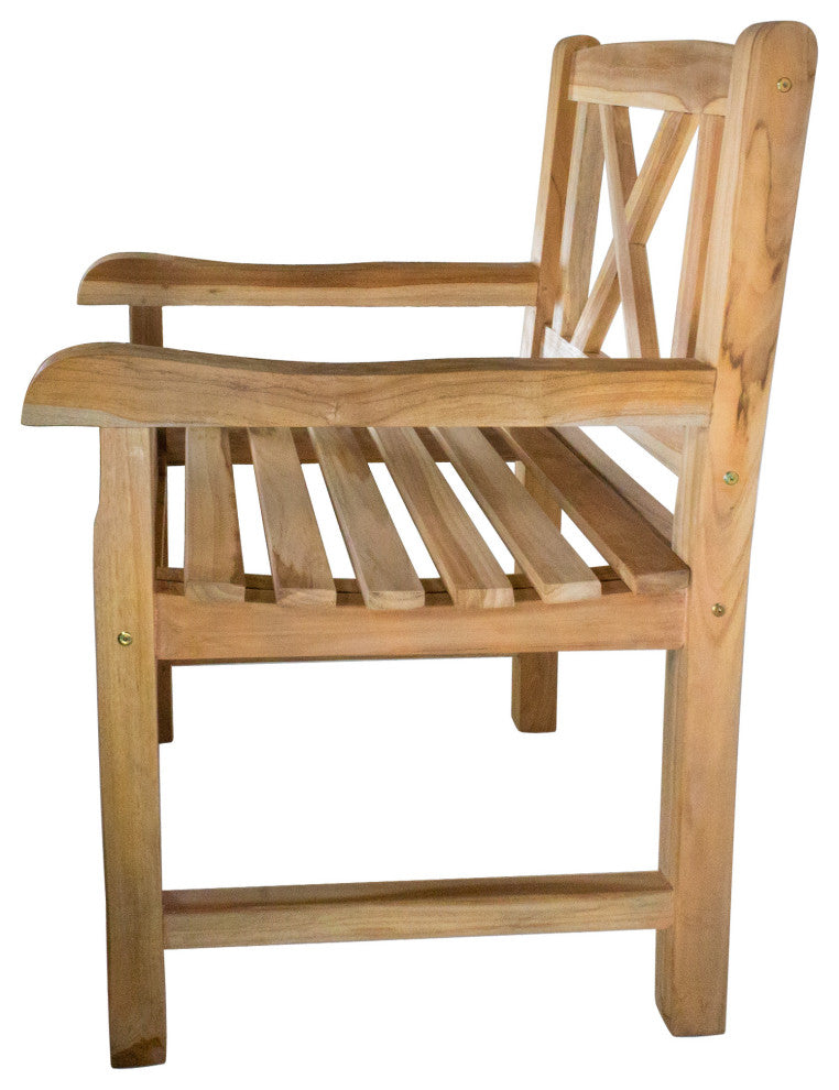 Nordic Style Teak Wood Natural Dining Chair with Arm Rests